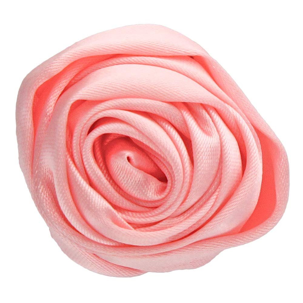 1.25" Small Satin Rose Knot - Candy Pink 50pc Bulk Pack