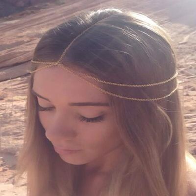 Chargances Women Multi-Layered Head Chain Headband Halloween Gold Head Chain Wedding Headband Prom Festival Headpiece Boho Belly Dancer Jewelry Hair Accessories for Women and Girls