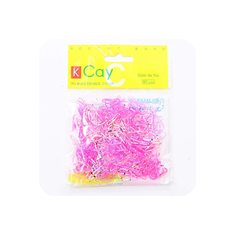 1000PCS/Lot Disposable Gum For Hair Children TPU Rubber Bands Ponytail Holder Elastic Hair Band Girls Scrunchie Hair Accessories,500 Dot Pink