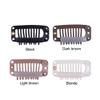 YANTAISIYU 24 pcs/lot 32mm 9-teeth Metal Wig Clips with Rubber Stopper, Invisible Hairpiece Wig Accessories Clips (Black) view 2