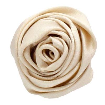 1.25" Small Satin Rose Knot - Champagne 50pc Bulk Pack