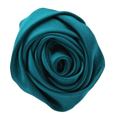 1.25" Small Satin Rose Knot - Teal