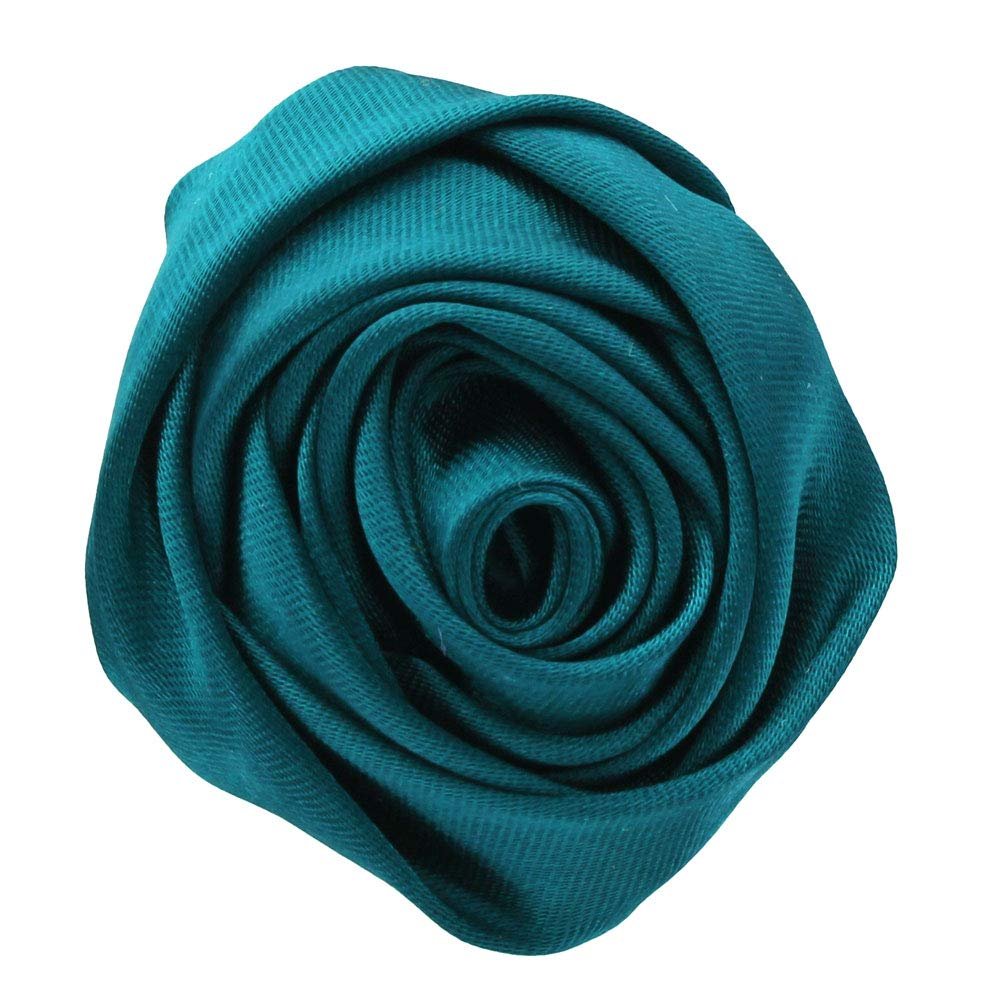 1.25" Small Satin Rose Knot - Teal