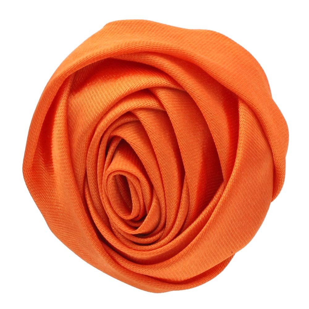 1.25" Small Satin Rose Knot - Orange 50pc Bulk Pack