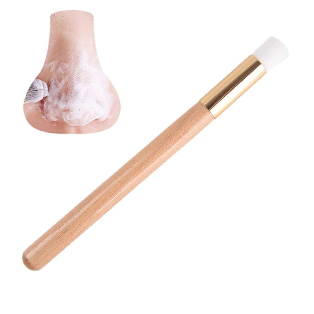AKOAK 1 Pack Soft Nose Brush with Wooden Handle, Pore Cleanser, Acne Removing Blackhead Clean Brush Beauty Care Tool - Effectively Cleans Any Part of the Nose