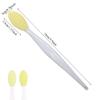 AKOAK 2 Pcs Silicone Head Double-Sided Cleaning Brush, Blackhead/Cutin/Pore Brush, Beauty and Skin Care Cleaning Tool (Yellow) view 2