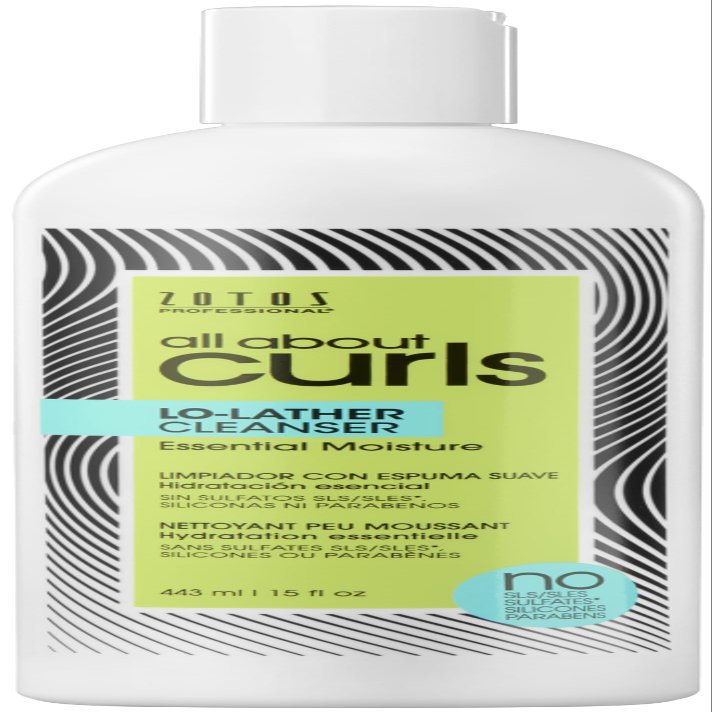 ALL ABOUT CURLS Lo-Lather Cleanser Shampoo | Essential Moisture | Gentle Cleansing | Slightly Sudsy | All Curly Hair Types | Cruelty Free | Sulfate Free | 15 Fl Oz