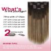 Moresoo Clip in Hair Extensions Real Human Hair Balayage Human Hair Clip in Extensions Ombre Dark Brown to Golden Brown with Dark Ash Blonde Hair Extensions for Women 7Pcs 120G 18inch view 3