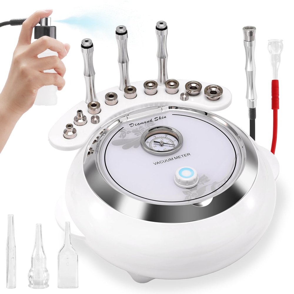 Diamond Microdermabrasion Machine, TopDirect 3 IN 1 Professional Dermabrasion Skincare Device for Adjustable Suction Facial Treatment (Suction Power: 0-68cmHg)