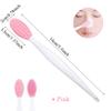 AKOAK 2 Pcs Silicone Head Double-Sided Cleaning Brush, Blackhead/Cutin/Pore Brush, Beauty and Skin Care Cleaning Tool (Pink) view 2