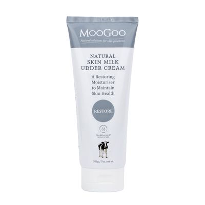 MooGoo Natural Skin Milk Udder Cream - Lightweight Face & Body Moisturizer for Sensitive, Irritated, Dry or Itchy Skin, For All Ages Including Children, 200g/7oz.