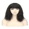 12"/30cm Fluffy Curly Clip in Forehead Hairpiece With Fringe Nature Hairline Synthetic Topper for Women Hair Lossing 2# Dark Black view 1
