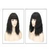 12"/30cm Fluffy Curly Clip in Forehead Hairpiece With Fringe Nature Hairline Synthetic Topper for Women Hair Lossing 2# Dark Black view 3