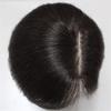 100% Real Human Hair Clip in Hair Topper with Side Bangs, Hand-made Mono Toupee for Women with Thinning Hair, 14" Light Brown view 2