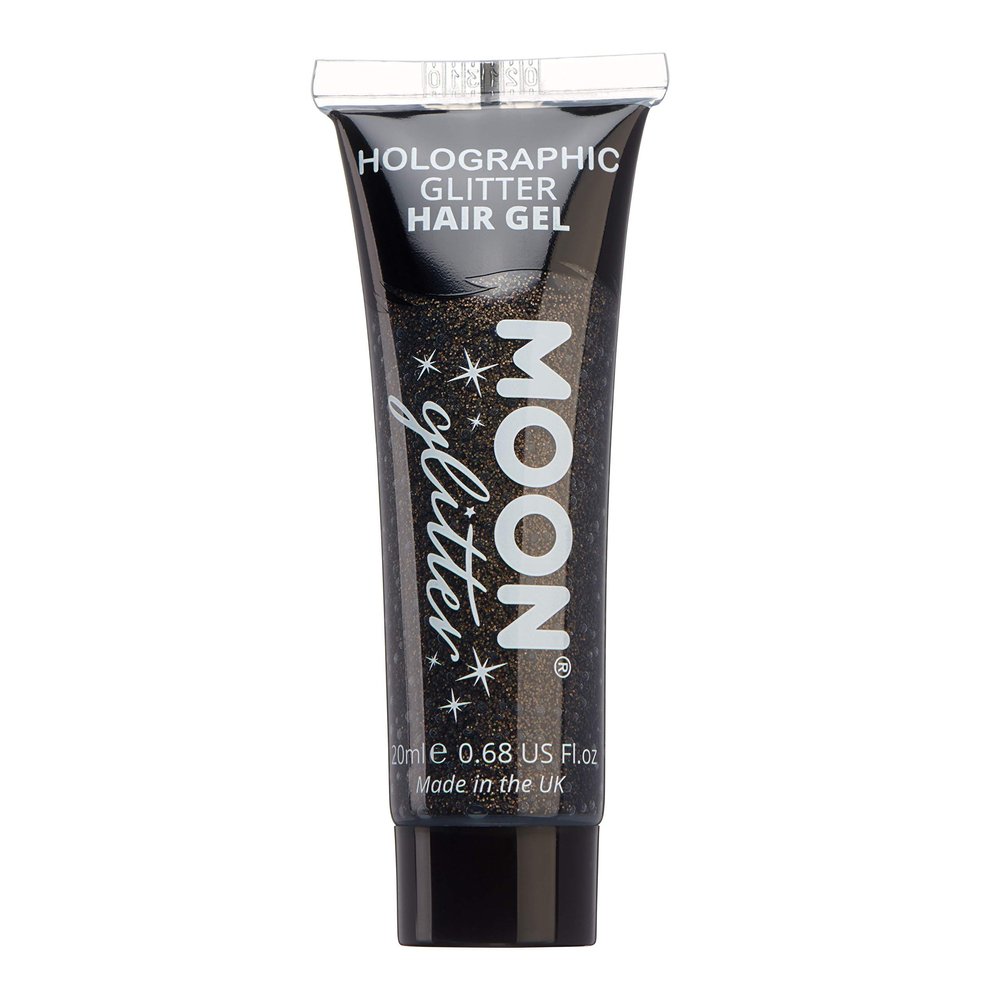 Moon Glitter Holographic Glitter Hair Gel Black