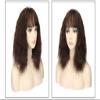 12"/30cm Fluffy Curly Clip in Forehead Hairpiece With Fringe Nature Hairline Synthetic Topper for Women Hair Lossing 4/33 Dark Brown view 3