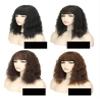 12"/30cm Fluffy Curly Clip in Forehead Hairpiece With Fringe Nature Hairline Synthetic Topper for Women Hair Lossing 4/33 Dark Brown view 4