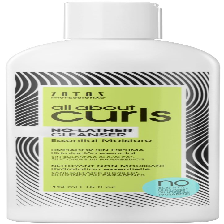 All About Curls No-Lather Cleanser Shampoo | Essential Moisture | Gentle Cleansing | Suds-Free | All Curly Hair Types | Vegan & Cruelty Free | Sulfate Free | 15 Fl Oz