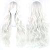 MIPPER 31 Inch Big Wave Hair Lolita Anime Cosplay Wig with Bangs for Women Girls Colorful Long Wig for Party Festival (silver white) view 1