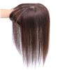 Silk Base Human Hair Clip in Topper Pieces with Bangs for Women, Silk Skin Top Base for Hair Loss or Thinning Hair, 10" Light Brown view 1