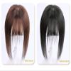 Silk Base Human Hair Clip in Topper Pieces with Bangs for Women, Silk Skin Top Base for Hair Loss or Thinning Hair, 10" Light Brown view 3