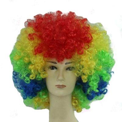 MIPPER Colorful Explosion Head Wig Fancy Dress Up Festival Masquerade Show Clown Wig Fans Wig for Adult Children (rainbow color)