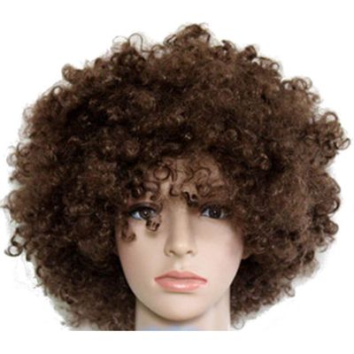 MIPPER Colorful Explosion Head Wig Fancy Dress Up Festival Masquerade Show Clown Wig Fans Wig for Adult Children (coffee)