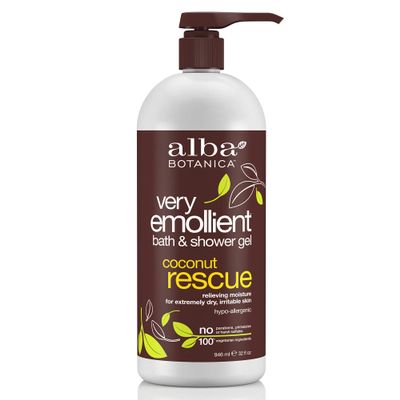 Alba Botanica Very Emollient Bath & Shower Gel, Coconut Rescue, 32 oz.