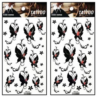 Tattoos 2 Sheets Butterfly Fairy Sunflowers Tattoo Mixed Style Body Art Temporary Tattoos Fake Waterproof Removable Stickers Party for Kid Teens Men Women