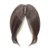 100% Remy Human Hair Silk Base Top Hairpieces Clip in Middle Part Topper for Women with Thinning Hair Gray Hair, 12" Light Brown view 1