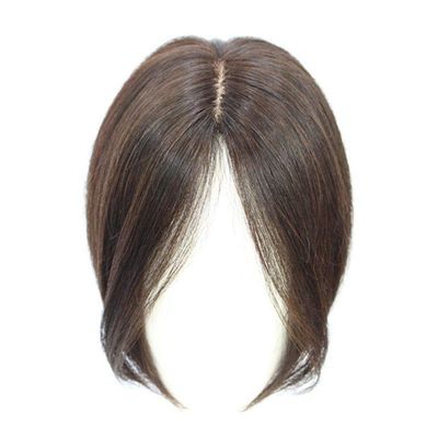 100% Remy Human Hair Silk Base Top Hairpieces Clip in Middle Part Topper for Women with Thinning Hair Gray Hair, 10" 613# Blonde