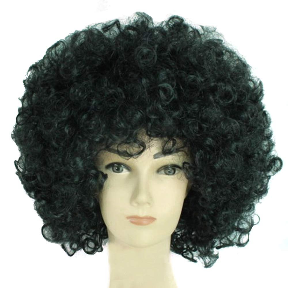 MIPPER Colorful Explosion Head Wig Fancy Dress Up Festival Masquerade Show Clown Wig Fans Wig for Adult Children (black)
