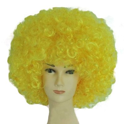 MIPPER Colorful Explosion Head Wig Fancy Dress Up Festival Masquerade Show Clown Wig Fans Wig for Adult Children (yellow)