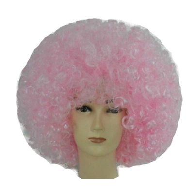 MIPPER Colorful Explosion Head Wig Fancy Dress Up Festival Masquerade Show Clown Wig Fans Wig for Adult Children (light pink)
