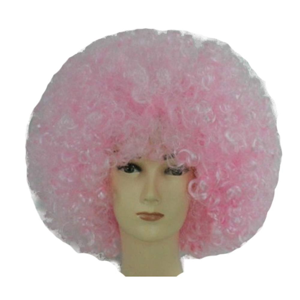 MIPPER Colorful Explosion Head Wig Fancy Dress Up Festival Masquerade Show Clown Wig Fans Wig for Adult Children (light pink)