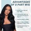 RUNATURE U Part Human Hair Wig Natural Black Straight U Prat Wig Human Hair 18 Inch 150% Density Long Hair No Shedding Can be styled #1B view 2