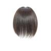 100% Remy Human Hair Silk Base Top Hairpieces Clip in Middle Part Topper for Women with Thinning Hair Gray Hair, 12" Natural Black view 3