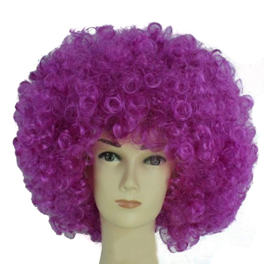 MIPPER Colorful Explosion Head Wig Fancy Dress Up Festival Masquerade Show Clown Wig Fans Wig for Adult Children (purple)