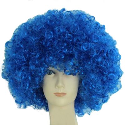 MIPPER Colorful Explosion Head Wig Fancy Dress Up Festival Masquerade Show Clown Wig Fans Wig for Adult Children (blue)