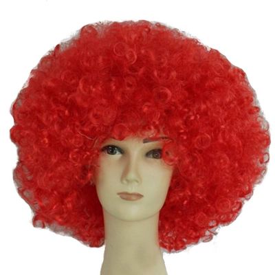 MIPPER Colorful Explosion Head Wig Fancy Dress Up Festival Masquerade Show Clown Wig Fans Wig for Adult Children (red)