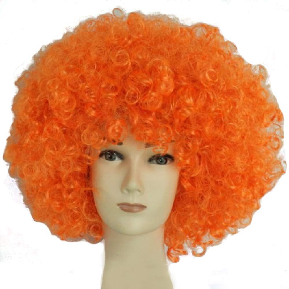 MIPPER Colorful Explosion Head Wig Fancy Dress Up Festival Masquerade Show Clown Wig Fans Wig for Adult Children (orange)