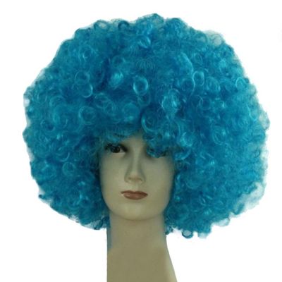 MIPPER Colorful Explosion Head Wig Fancy Dress Up Festival Masquerade Show Clown Wig Fans Wig for Adult Children (sky blue)
