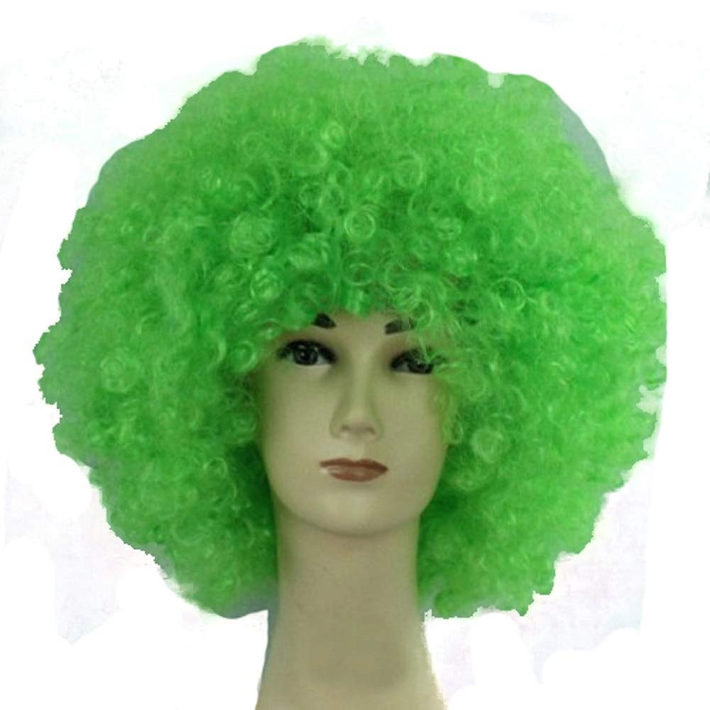 MIPPER Colorful Explosion Head Wig Fancy Dress Up Festival Masquerade Show Clown Wig Fans Wig for Adult Children (green)