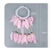 Bohemian Tassels Hair Band Headwear Hippie Headband Headpiece Handmade Tribal Indian Fascinator Feather Hairband Hair Accessories Festival Headdress for Women Lady (Pink) view 2