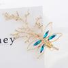 2PCS Metal Dragonfly Hair Clip Hairpin Rhinestone leaves Hair Accessories Bobby Pins Bride Headwear Edge Clip Clamps (Blue) view 4