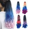 Synthetic Women Girl Wave Gradient Color Curly Hair Ponytails Claw Clip In Hair Extensions 22inch #15 view 1