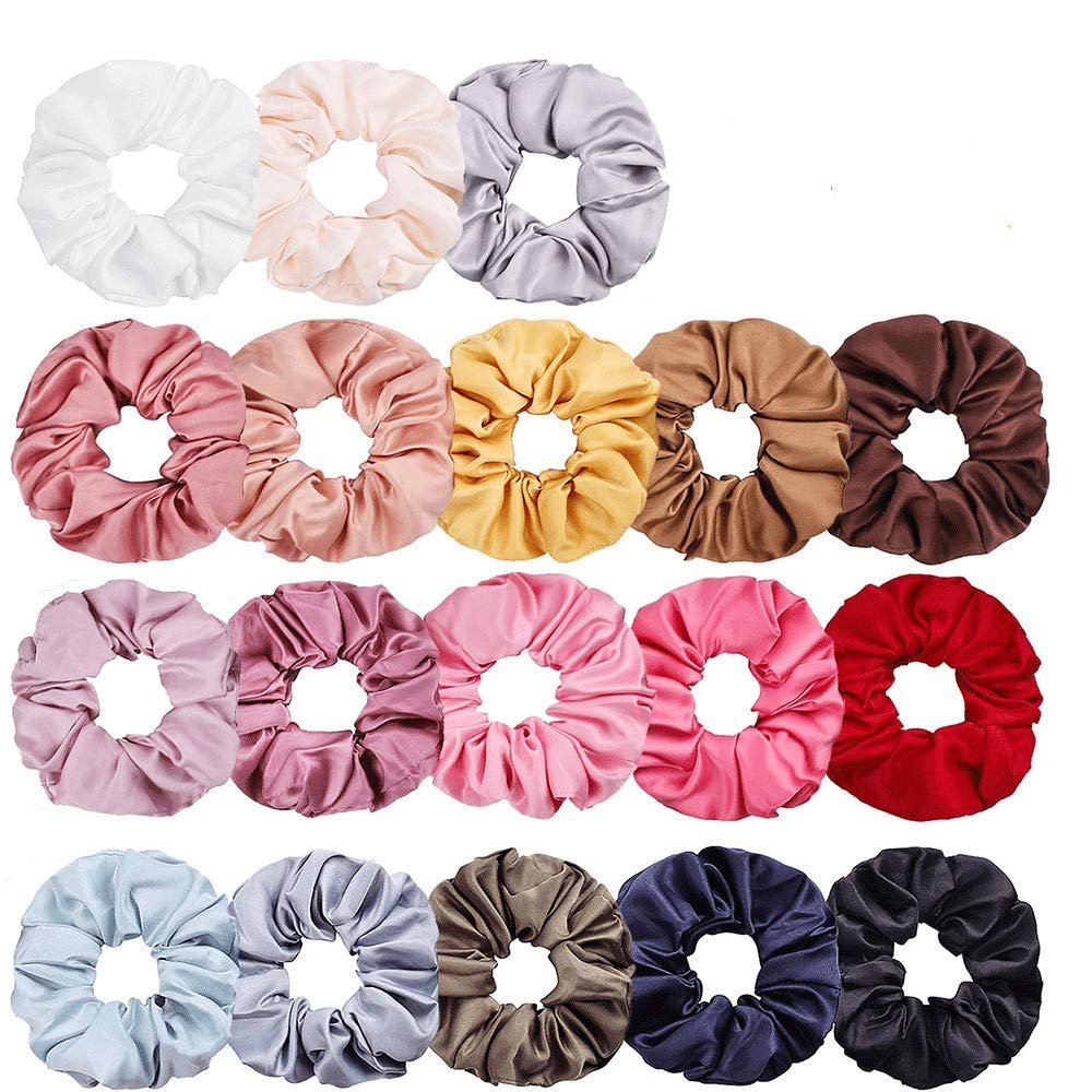 18Pcs Women Scrunchie Ponytail Holder printing Flower Scrunchies Hair Ties Elastics Hair Bands for Girls Hair Accessories (20190222A)