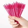 100pcs Disposable Eyelash Mascara Brush Wands Lash Brush for Makeup Applicator Kit (Rose Red) view 1