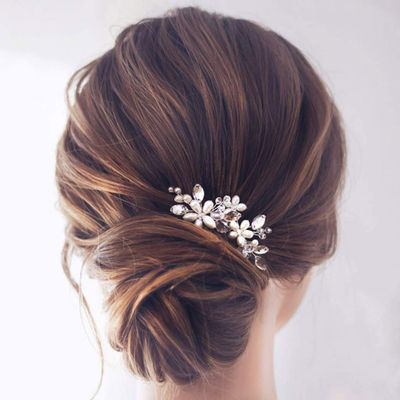 JAKAWIN Pearl Bride Wedding Hair Pins Silver Bridal Hair Piece Accessories Decorative Hair Clips for Women HP065 (Silver)