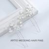 JAKAWIN Pearl Bride Wedding Hair Pins Silver Bridal Hair Piece Accessories Decorative Hair Clips for Women HP065 (Silver) view 2